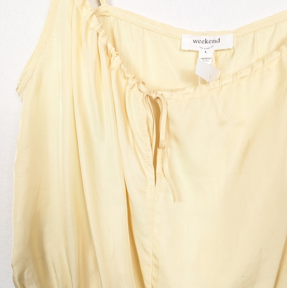NWT Weekend Los Angeles Moonstone Pale Yellow Cropped Cami Top Size L - Picture 4 of 8